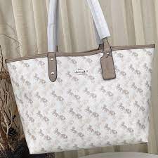 Coach Signature Canvas Tote Bag with Pouch
