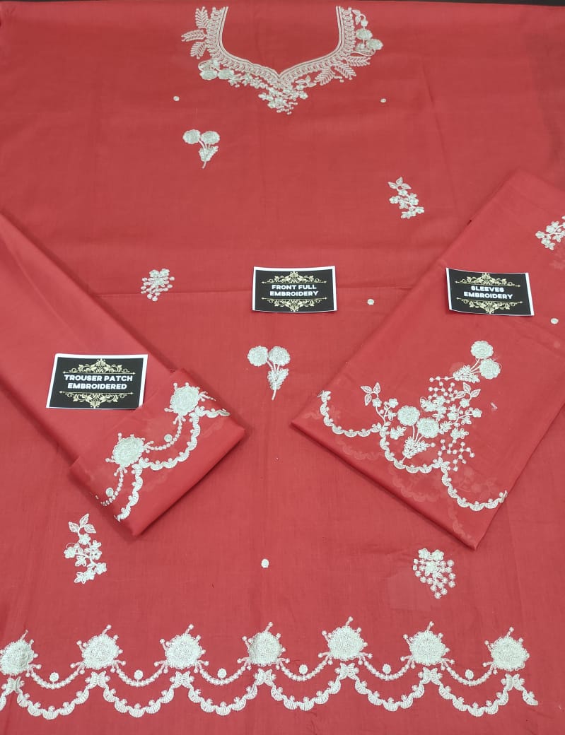 2pc Mix Brands Embroidered Lawn Set