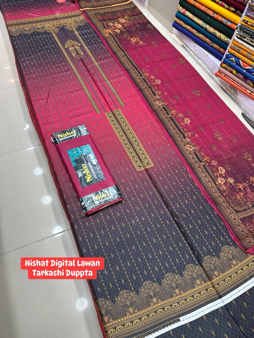 Nishat Gold Digital Lawn 3pc Set