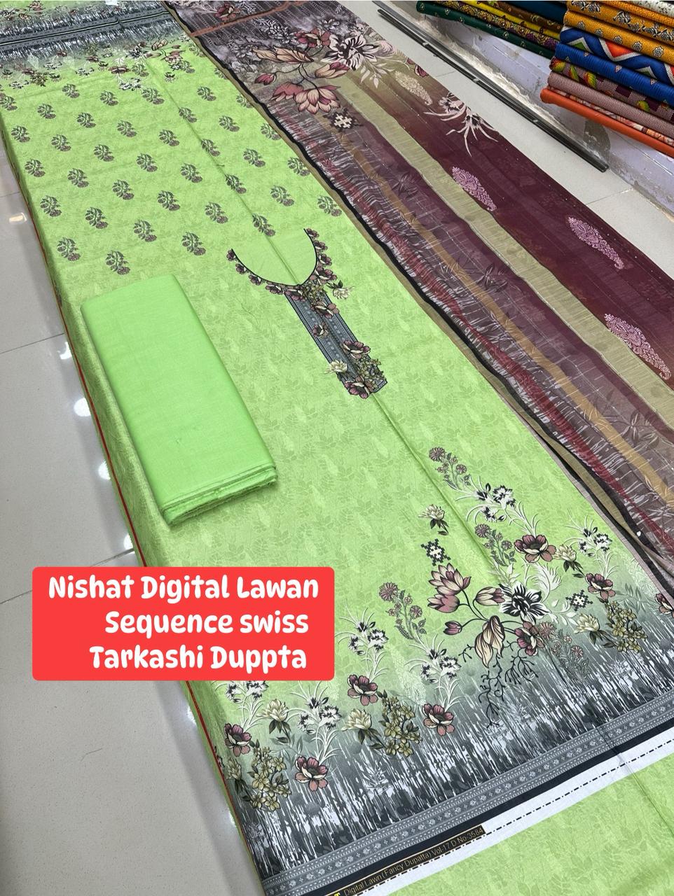 Nishat Gold Digital Lawn 3pc Set