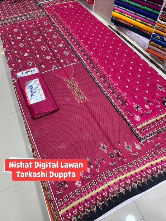 Nishat Gold Digital Lawn 3pc Set