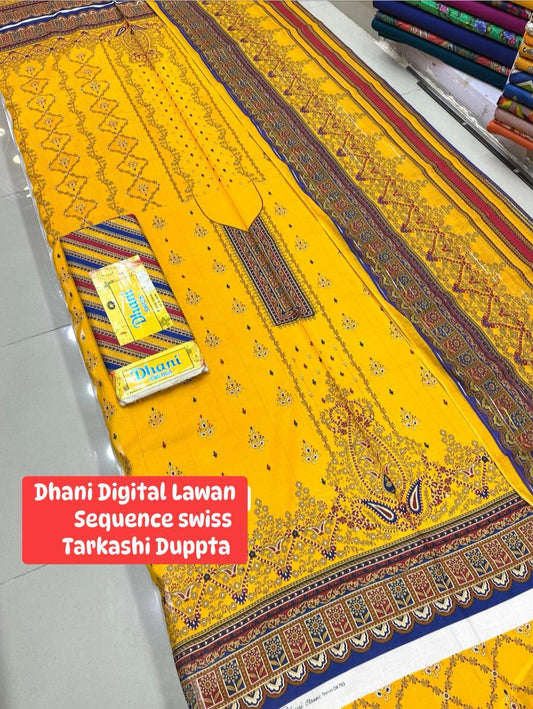 Nishat Gold Digital Lawn 3pc Set