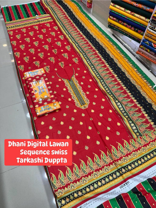 Nishat Gold Digital Lawn 3pc Set